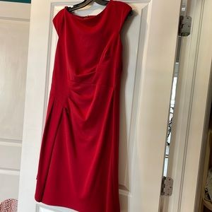 David Meister red jersey dress